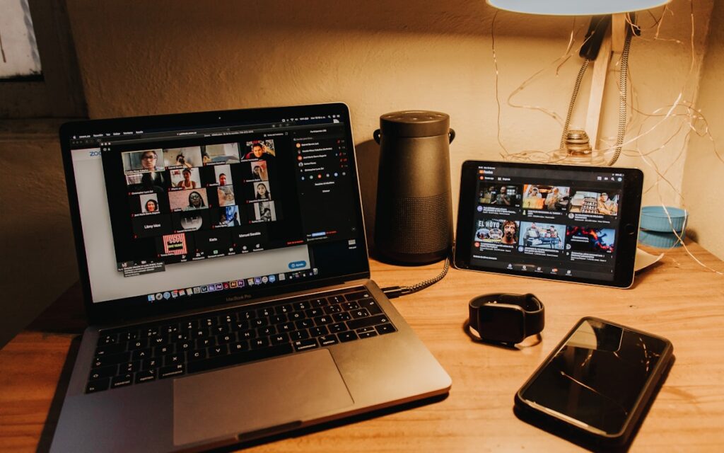 Online Course Creation Laptop Camera Recording Desk