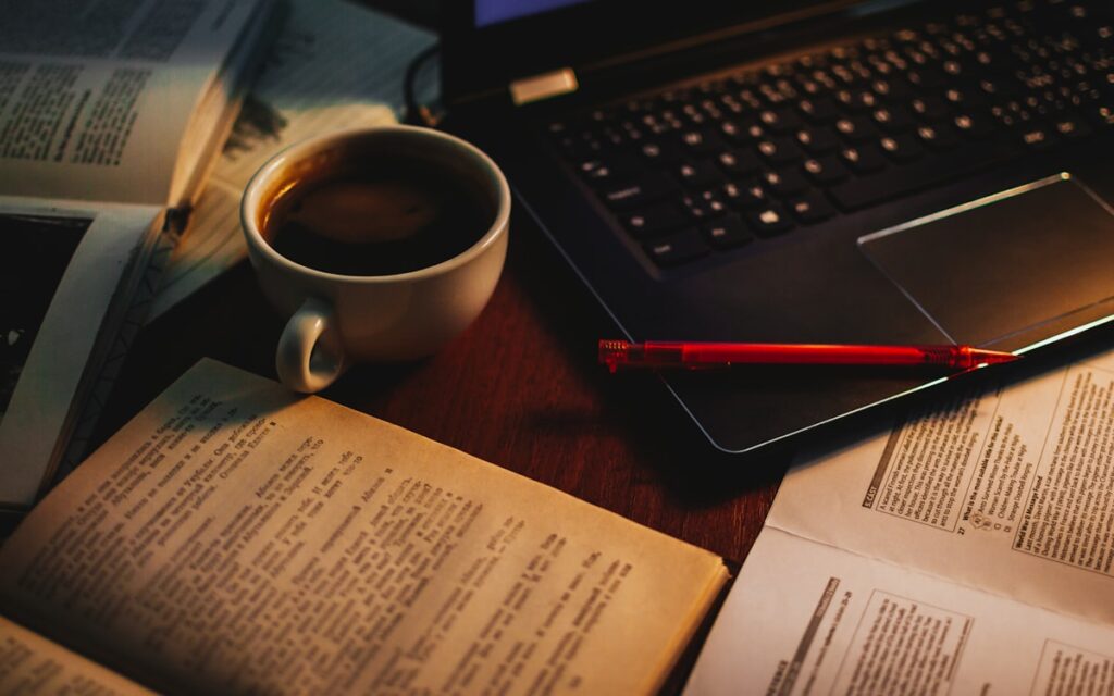 Writing Author Book Desk Laptop Notebook Coffee